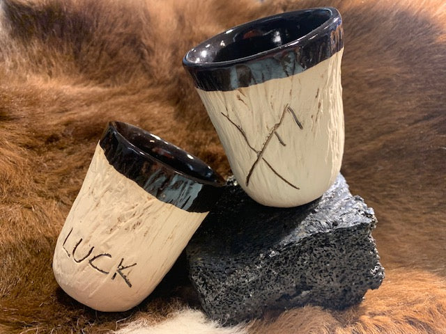 Ceramic Glass with Rune Charms by Þoa Ceramic Glass with Rune Charms by Þoa